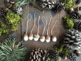 Felted Wool Acorn Ornaments, set of 6, Snowberry White