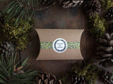 Round ornament, Pine Green w/ Mushroom