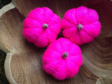 Felted wool pumpkins, set of 3, Rhododendron Pink