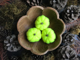Felted wool pumpkins, set of 3, Neon Yellow