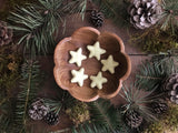 Felted wool stars, set of 5, Lemon Chiffon