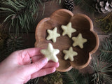 Felted wool stars, set of 5, Lemon Chiffon