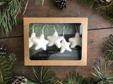 Wool star ornaments, set of 5, Snowberry White