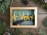 Wool star ornaments, set of 5, Gold Clay Yellow