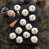 Felted wool pumpkins, set of 3, Cloudy Gray