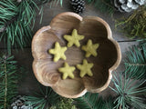 Felted wool stars, set of 5, Gold Clay Yellow