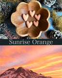 Wool heart ornaments, set of 5, Sunrise Gradient