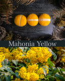 Felted wool hearts, set of 5, Mahonia Yellow