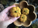 Felted wool pumpkins, set of 3, Maple Leaf Yellow