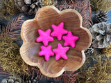 Felted wool stars, set of 5, Rhododendron Pink