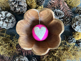 Round ornament, Rhododendron Pink w/ Heart
