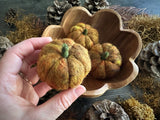 Felted wool pumpkins, set of 3, Oak Leaf Brown
