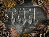 Wool heart ornaments, set of 5, Basalt Gray