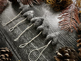 Wool heart ornaments, set of 5, Basalt Gray