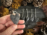 Wool heart ornaments, set of 5, Basalt Gray