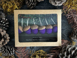 Felted Wool Acorn Ornaments, set of 6, Violet Purple