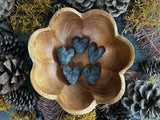 Felted wool hearts, set of 5, Basalt Gray