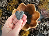 Felted wool hearts, set of 5, Basalt Gray