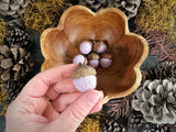 Felted wool acorns, set of 6, Anemone Purple
