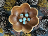 Felted wool acorns, set of 6, Lichen Teal