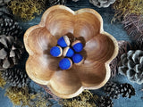 Felted wool acorns, set of 6, Lake Blue