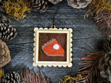 Mini framed wall art ornament, Thanksgiving Pumpkin Pie