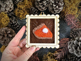 Mini framed wall art ornament, Thanksgiving Pumpkin Pie