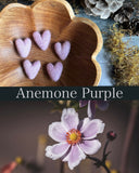 Felted wool acorns, set of 6, Anemone Purple