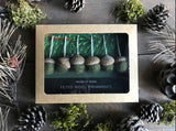 Felted Wool Acorn Ornaments, set of 6, Moss Green