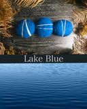 Round ornament, Lake Blue w/ Candle