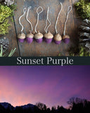 Felted Wool Acorn Ornaments, set of 6, Sunset Purple