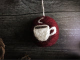Round ornament, Mountainbell Red w/ Coffee Cup