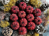Felted wool pumpkins, set of 3, Hawthorn Berry Red