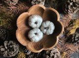 Felted wool pumpkins, set of 3, Cloudy Gray