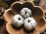 Felted wool pumpkins, set of 3, Cloudy Gray