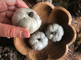 Felted wool pumpkins, set of 3, Cloudy Gray