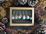 Felted Wool Acorn Ornaments, set of 6, Lichen Teal