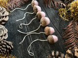Felted Wool Acorn Ornaments, set of 6, Mallow Pink
