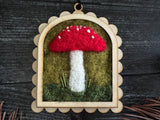 Mini framed wall art ornament, Amanita Mushroom