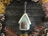 Cottage ornament, Frosty Pastel Teal