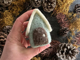 Cottage ornament, Frosty Pastel Teal