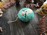 Round ornament, Tidepool Teal Snowman