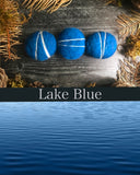Felted wool acorns, set of 6, Lake Blue
