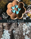 Felted wool acorns, set of 6, Lichen Teal