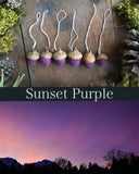 Felted wool acorns, set of 6, Sunset Purple