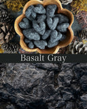 Wool heart ornaments, set of 5, Basalt Gray