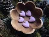 Felted wool hearts, set of 5, Mallow Pink