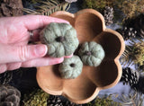 Felted wool pumpkins, set of 3, Meadow Green