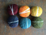 Felted wool pebbles, set of 6, Rainbow