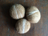 Felted wool pebbles, set of 3, Sand Brown